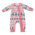 Christmas tree ballet long sleeves ruffle baby girls zipper romper
