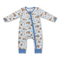Light blue heart constructions baby boys valentine's romper