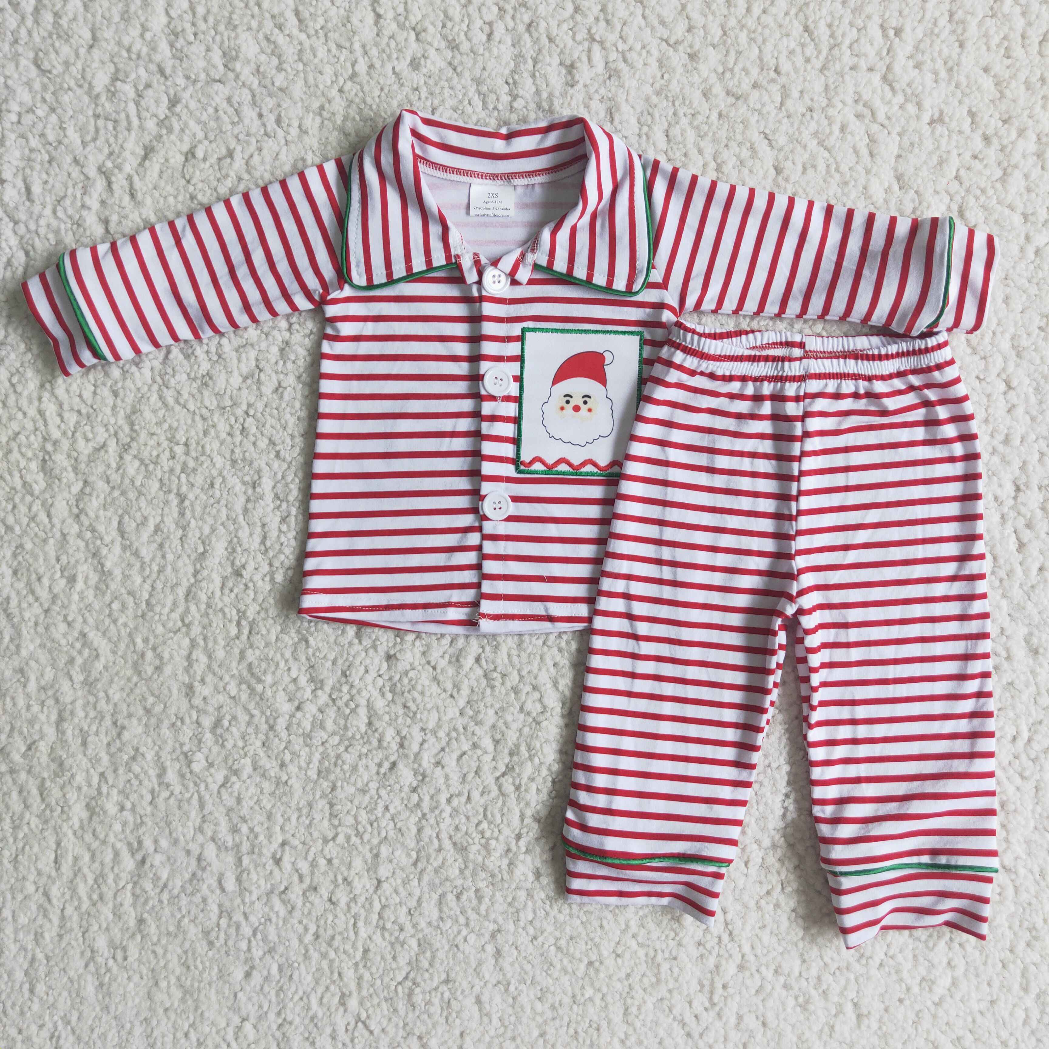 Santa applique pajamas boy Christmas sleep wear