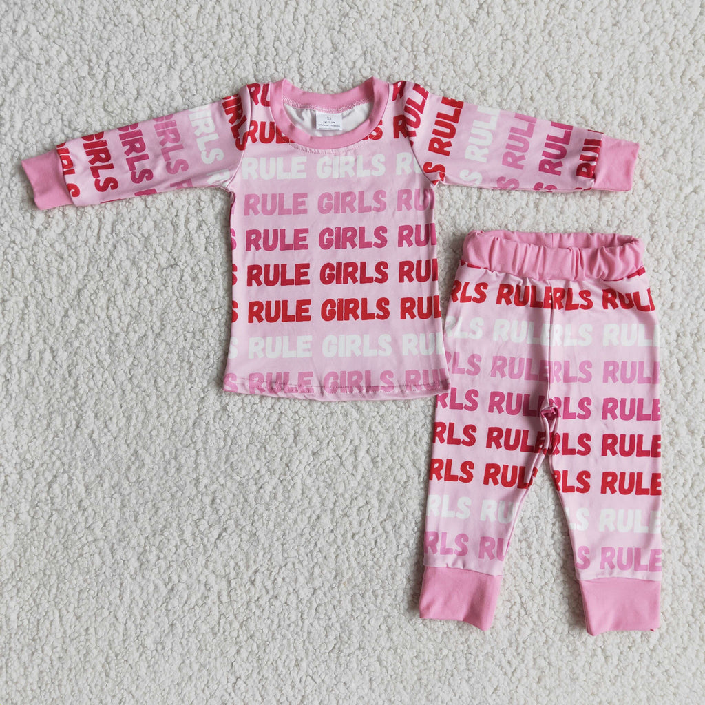 Rule girls baby boutique valentine's day pajamas