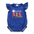 Little sister baseball embroidery baby girl romper
