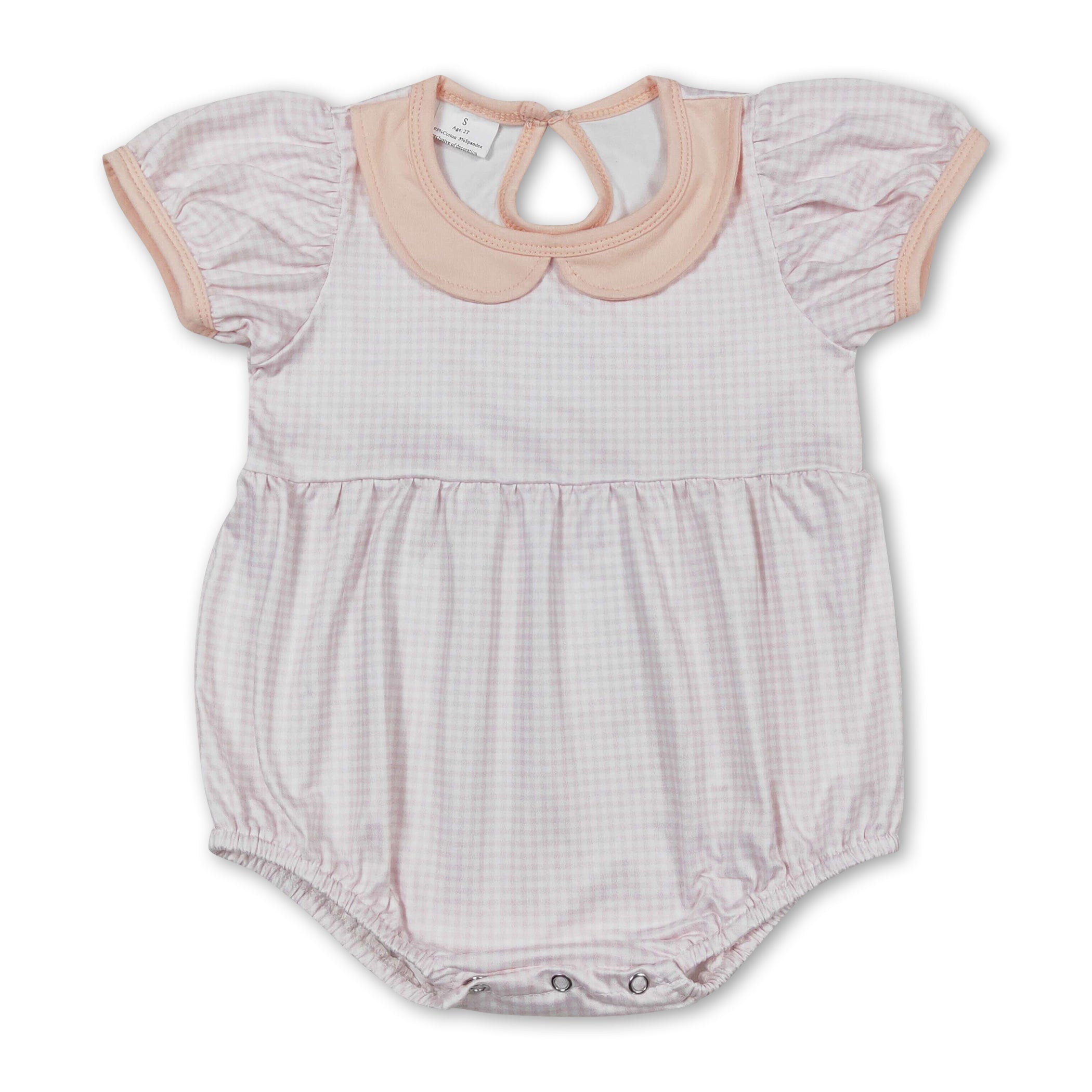 Pink plaid baby girls sprint summer romper