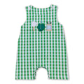 Sleeveless green plaid golf baby boy summer romper