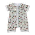 Short sleeves duck baby boy summer zipper romper