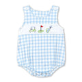 Sleeveless plaid golf baby boys summer romper