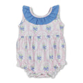 Sleeveless pink floral baby girls romper