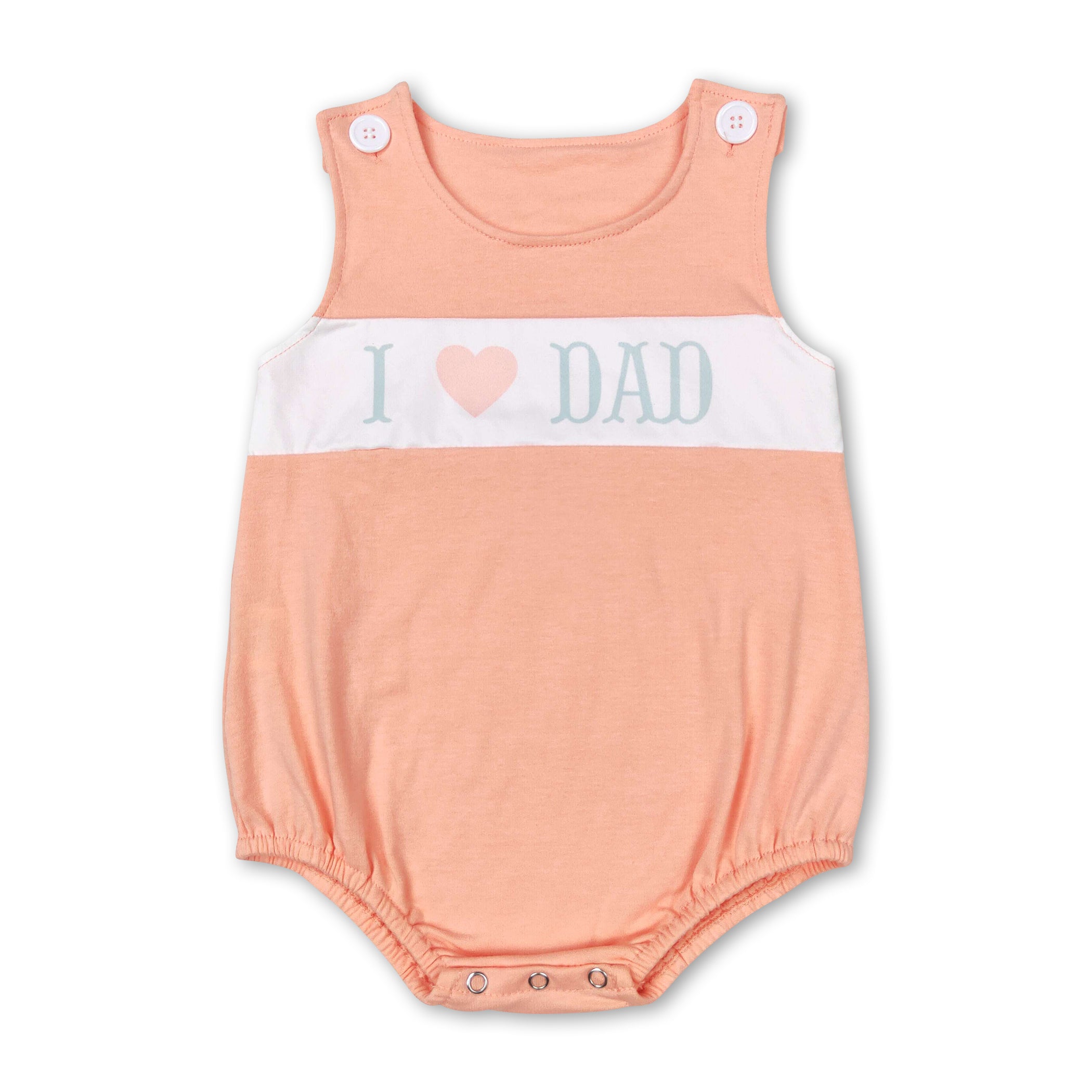 I love DAD sleeveless solid baby boys romper