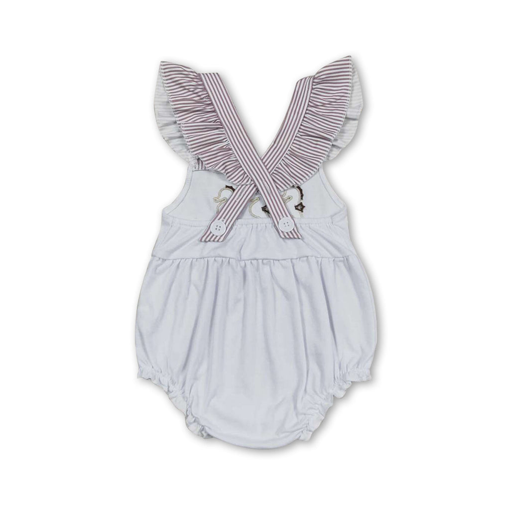 Flutter sleeves seahorse baby girls summer romper