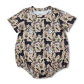 Short sleeves dog duck call baby boy romper