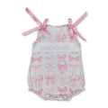 Sleeveless pink bow daddy's girl summer romper