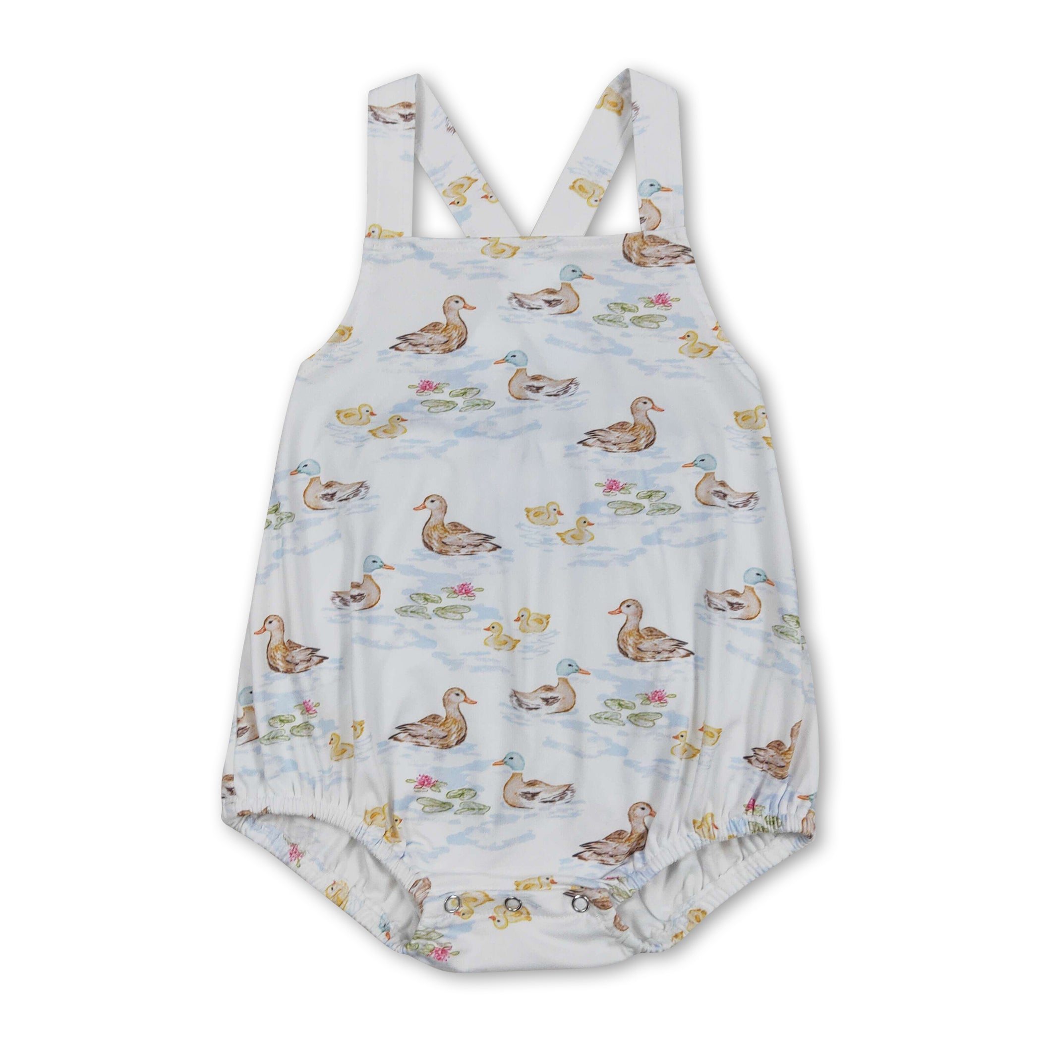 Straps duck print baby boy summer romper