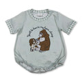 Short sleeves you'll be here in my heart baby boy romper