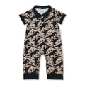 Short sleeves camo duck call baby boy polo romper