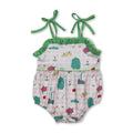Straps ruffle pink plaid golf baby girls summer romper
