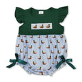 Flutter sleeves duck embroidery baby girl summer romper