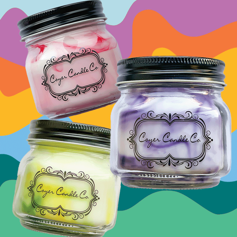 8 oz. Mason Jar Candles - Summer Collection: Need barcode added to warning label / Beach Day