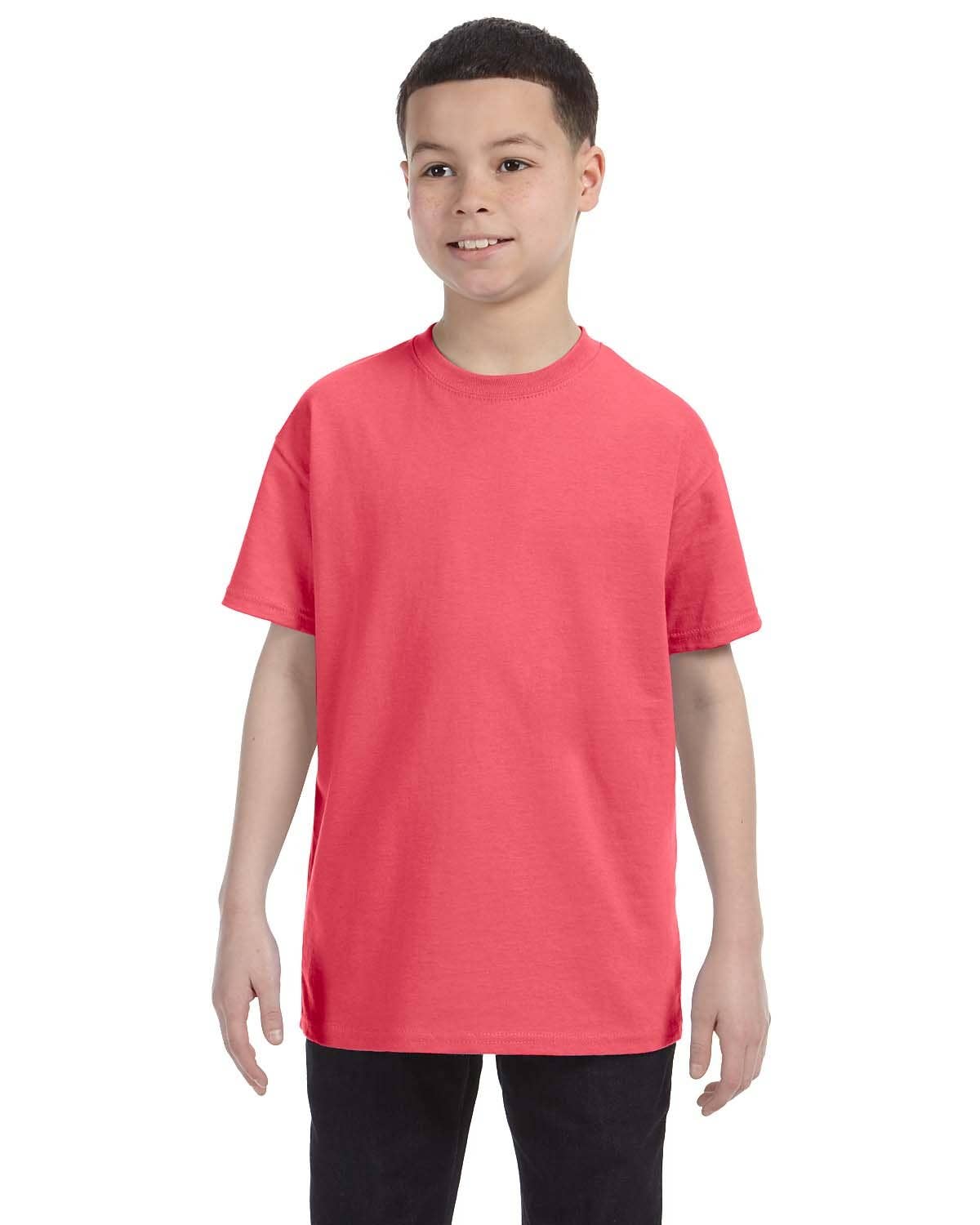 Gildan Youth Heavy Cotton Blank T-Shirt | Kids T Shirt 5000B: LIGHT PINK / S