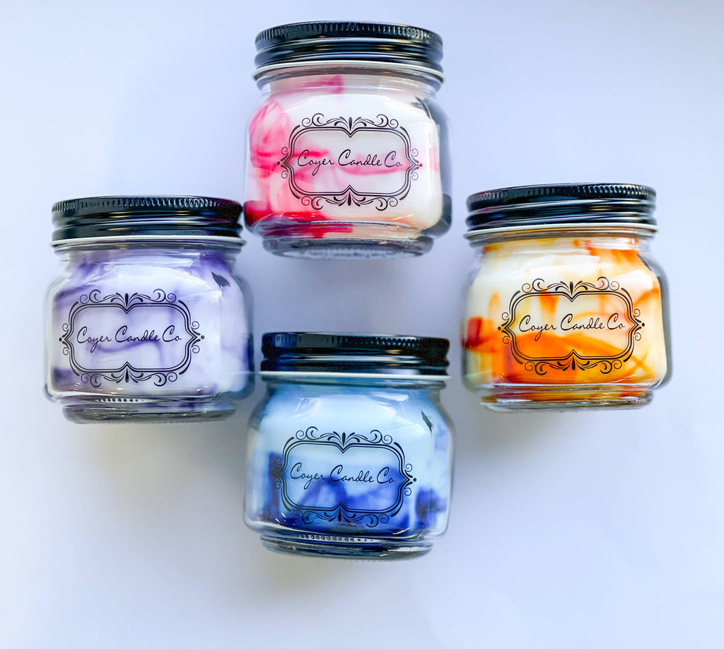8 oz. Mason Jar Candles - Signature Collection: Add barcode to warning label / Pecans 'n Maple Syrup
