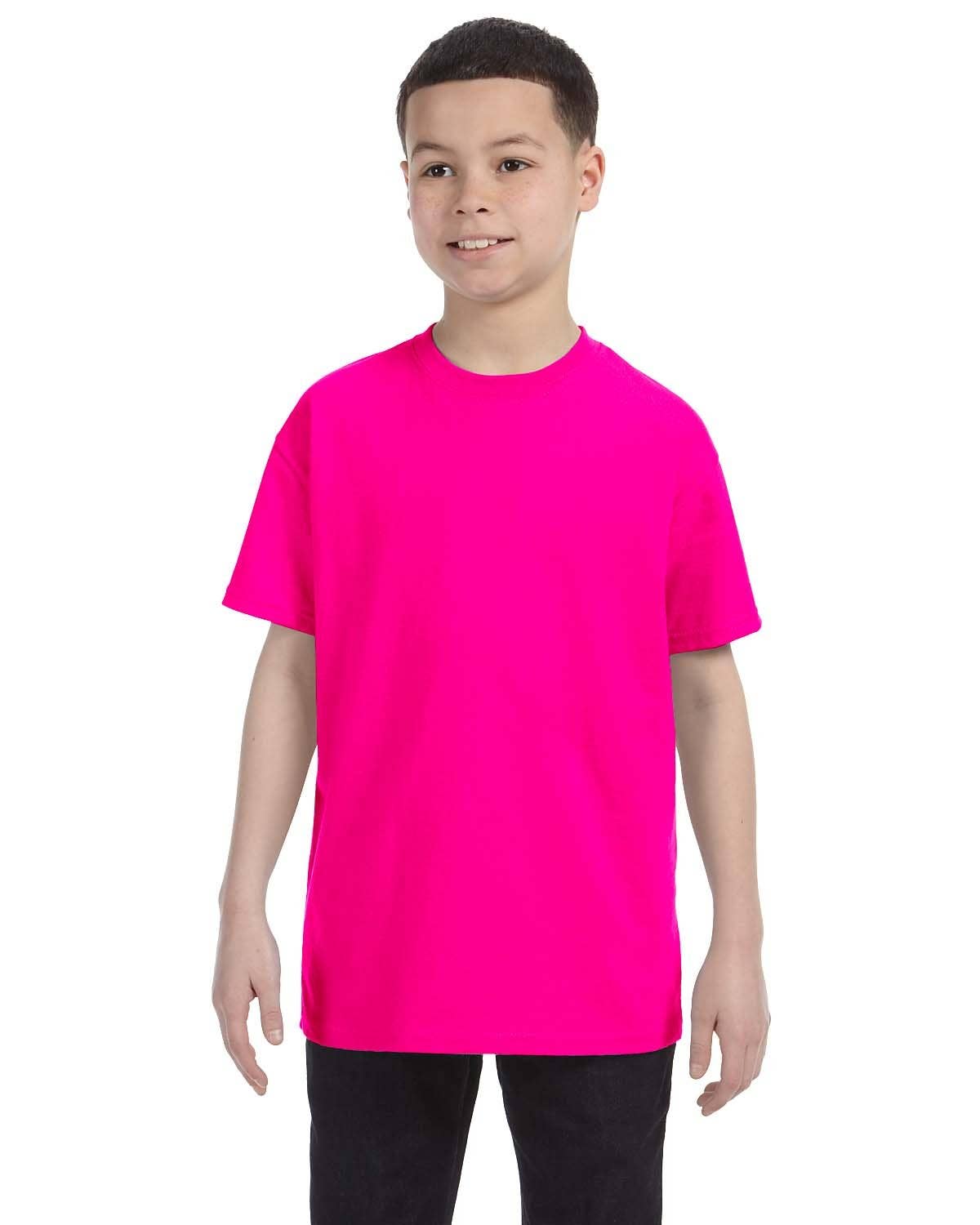 Gildan Youth Heavy Cotton Blank T-Shirt | Kids T Shirt 5000B: LIGHT PINK / XL