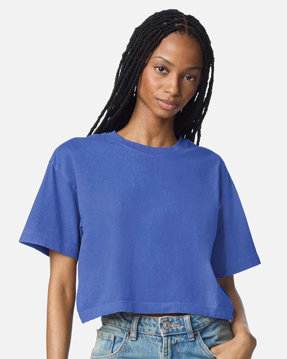 Women's Garment-Dyed Heavyweight Cropped Tee | AA 1302GD: Faded Powder Pink / M